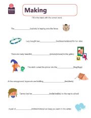 English Worksheet: make sentenses