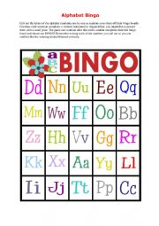 English Worksheet: Bingo Alphabet