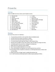 English Worksheet: Proverbs