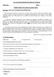 English Worksheet: Comprehension text