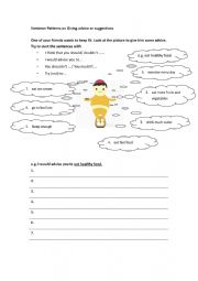 English Worksheet: advice