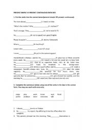 English Worksheet: present simple continuous