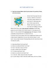 English Worksheet: EARTH DAY