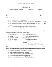 English Worksheet: Geography Paper