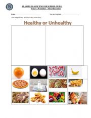 English Worksheet: healthy food habits