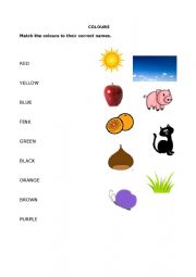 English Worksheet: Colours