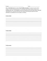 English Worksheet: Family tree project