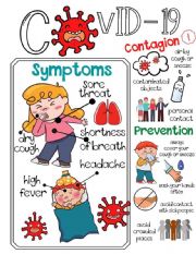 English worksheet: COVID-19 + Coloring