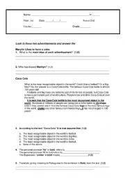 3rd year intermediate test for High School