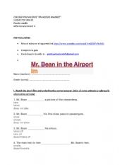 English Worksheet: mr. Bean at the airport