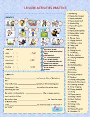 English Worksheet: Leisure Activities