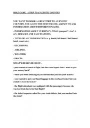English Worksheet: A trip to an exotic country