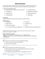 English Worksheet: Digital Citizenship Project