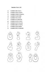English Worksheet: Numbers 1-10