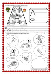 English Worksheet: Vowels A