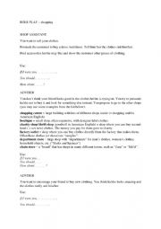 English Worksheet: Shopping - role play
