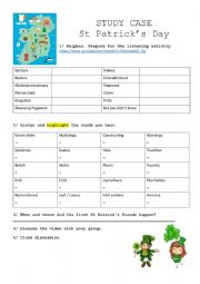 English Worksheet: Listening Comprehension activity: St patrick
