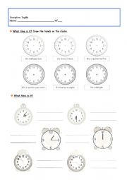 English Worksheet: telling the time
