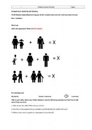 English Worksheet: Family types _Listening and speaking