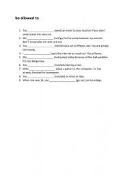 English Worksheet: be allowed to