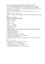 English Worksheet: Fashion designers