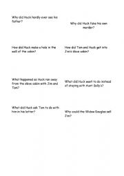English Worksheet: The adventures of Huckleberry finn