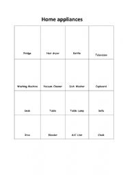 English Worksheet: Home Appliances