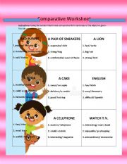 English Worksheet: Comparative Worksheet