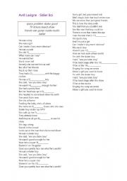 English Worksheet: Avril Lavigne 