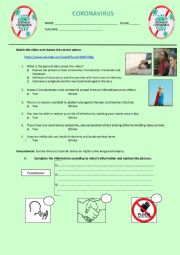 English worksheet: CORONAVIRUS