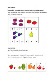 English Worksheet: fruit