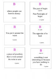 English Worksheet: flyers card game