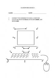 English Worksheet: Computer Worksheet Grade 1