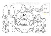 English Worksheet: Easter Coloring 