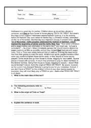 English Worksheet: Test High school 1st grade