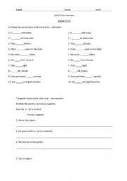 English Worksheet: Verb to be exercise 