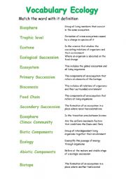 Ecology Vocabulary