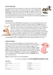 English Worksheet: Funny short stories - reading