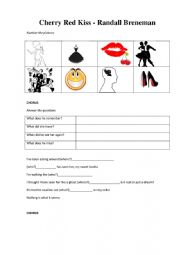 English Worksheet: Cherry Red Kiss - Randall Breneman