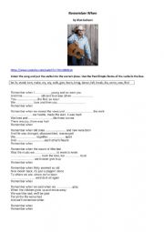 English Worksheet: Remember When song Past Simple