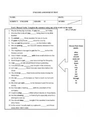 English Worksheet: English Language Assessment Test