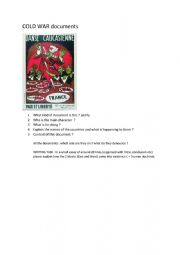 English Worksheet: Cold war documents to comment 
