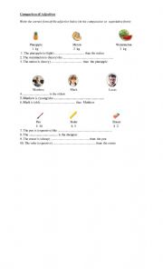 English Worksheet: Comparison of Adjectives - Exercise