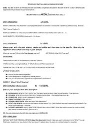 English Worksheet: DESCRIBE and ANALYSE ICONOGRAPHIC DOC