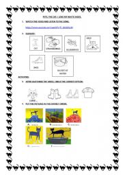 English Worksheet: PETE, THE CAT: I LOVE MY WHITE SHOES PART 1