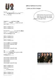 English Worksheet: U2 - With Or Without You