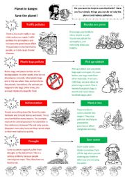 English Worksheet: Planet in danger. Save the planet!