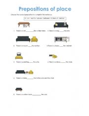 English Worksheet: Prepositions of place