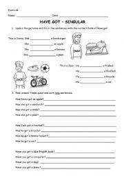 English Worksheet: Have got and Food