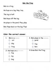 English Worksheet: Bob the Frog